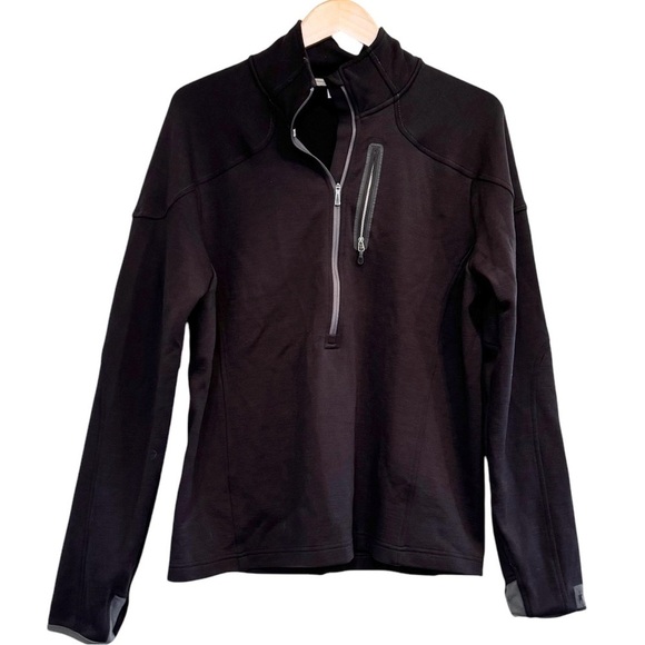 Smartwool Black Merino Wool Nylon Pocket Thumbholes Jacket Heavyweight Large
